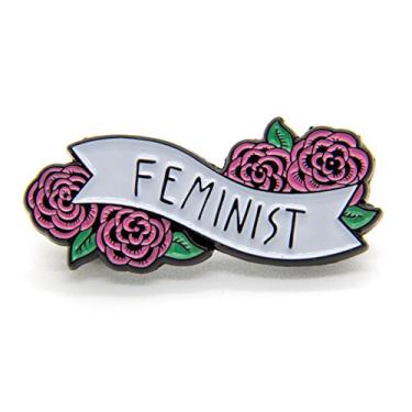 Imagem de Ectogasm Broche de esmalte feminista com flores acessório de citação fofo para mulheres, 16 Count (Pack of 4355), Metal Metal esmalte
