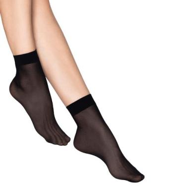 Imagem de Kit 2 Pares de Meias Feminina Fio 20 Soquete Loba Lupo, Único, Preto