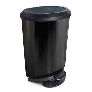Imagem de Lixeira Pedal E Borda 20 Litros Preta Label 25777 Arqplast