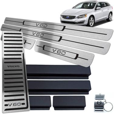 Imagem de Soleiras + Descanso de Pé Volvo V60 2012 A 2018 Inox Preto