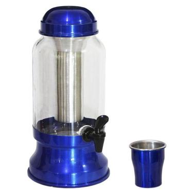 Imagem de Suqueira Barrica Vidro 3,2 Lt Porta Gelo - Azul Verniz