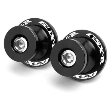 Imagem de BYYINGSUS Parafusos de suporte deslizantes de carretéis C-N-C M8 Acessórios de motocicleta Braço oscilante 1 par de parafusos compatíveis com GSXR 125/150/600/750/1000 GSX-R (preto)
