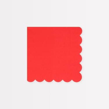 Imagem de Meri Meri Guardanapos de papel quadrados de cor sólida (pacote com 16), guardanapos de festa descartáveis, borda recortada, cores brilhantes, papel de 3 camadas espesso e absorvente, crianças e