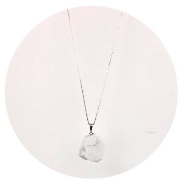 Imagem de Colar prata 925 howlita bruta - natural legítima p. vecchio