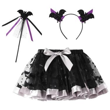 Imagem de Roupas infantis de festa de Halloween para meninas com faixa de cabeça, varinha mágica, conjunto de roupas de bruxa de 3 a 4 anos