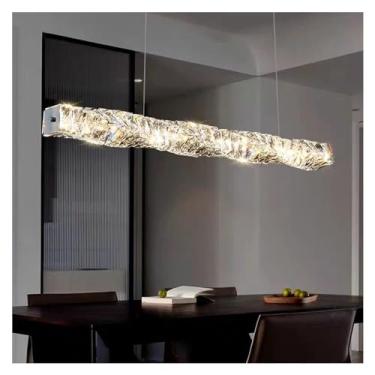 Imagem de Lustre de cristal LED moderno estilo luxo compatível com sala de jantar mesa cozinha sala de estar quarto lâmpada pingente de cristal cromado, lâmpadas de lustre