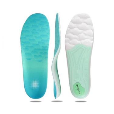 Imagem de Palmilhas de suporte de arco de espuma para ficar em pé o dia todo, órtese esportiva de corrida leve para fascite plantar, inserções atléticas de absorção de choque, pés chatos - PP