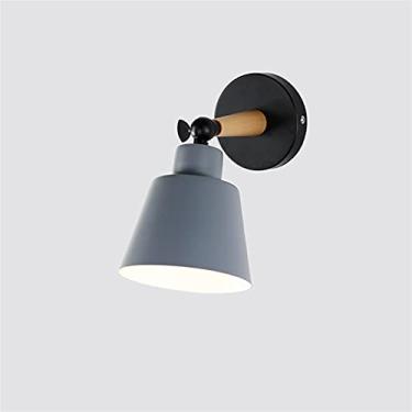Imagem de Arandela moderna, luminária de parede europeia - Luminária de cabeceira para quarto Arandela moderna ajustável E27 Luminária de parede Macaron Simples Corredor Corredor Fundo Luminária de pa