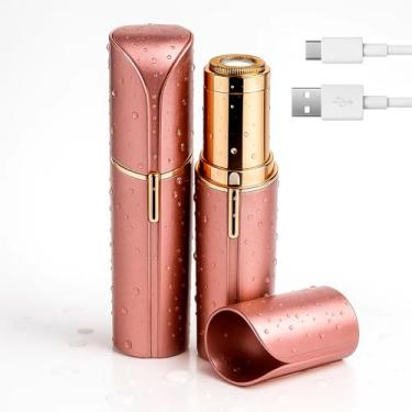 Imagem de Depilador Facial Feminino Recarregável Profissional | Aparador de Pelos Faciais Elétrico Portátil Indolor | Removedor de Pelos do Buço e Rosto Completo | Uso Seco | Sem Irritação