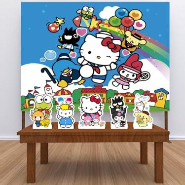 Imagem de Kit Decoração Festa de Aniversário Infantil Painel + Displays Hello Kit e Seus Amigos