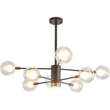 Imagem de Luminária para sala de jantar e sala de estar, lustre de vidro mágico G9, luminária de teto clássica de decoração boutique de meados do século, lustre dourado simples, decoração moderna