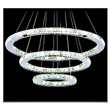 Imagem de Lustre LED Lustres Lustres Cristal Luminária Compatível com Sala de Estar Hotel Lustre Controle Remoto Lâmpada Pendurada Decoração de Quarto (Cor: Remoto, Tamanho: 3Rin