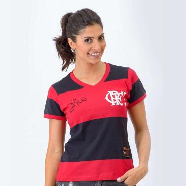 Imagem de Camisa Braziline Flamengo Zico 81 - Feminina-Feminino