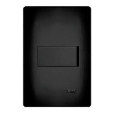 Imagem de Interruptor Simples 4x2 Preto 16a Tomada Habitat Fame