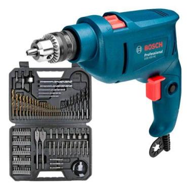 Imagem de Furadeira Impacto 10mm Bosch Gsb 450 Re Kit 103 Peças 110v, 110V