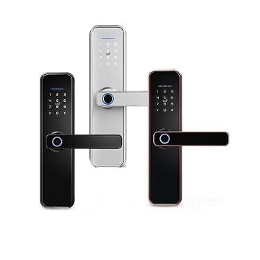 Imagem de Fechadura eletrônica de porta eletrônica com senha de aplicativo WiFi inteligente à prova d'água biométrica (Cor : 3585) (sem encaixe)