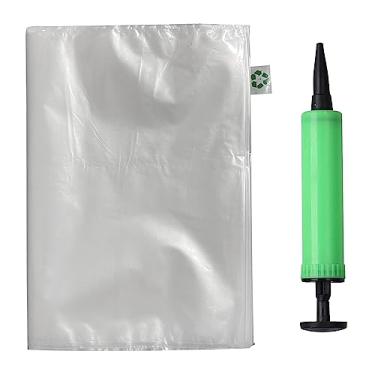 Imagem de Miupoo Sacos de ar para embalagem, saco protetor de embalagem de ar inflável de plástico transparente com almofada de bomba grátis, saco de embalagem com bloqueio de almofada de ar, 30 x 40 cm, 50
