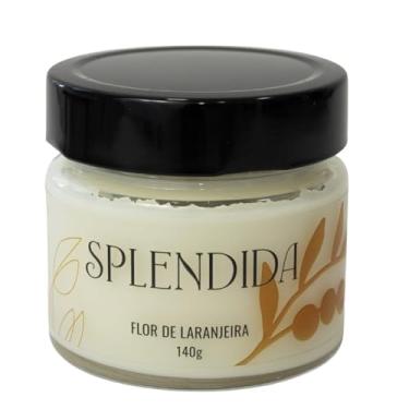 Imagem de Splendida Vela Aromática, Flor de Laranjeira, Branca, 140g, Blend de Ceras Vegetais, Vidro com Tampa, Fragrância Refrescante e Suave das Flores De Laranja, Cria Ambiente Relaxante