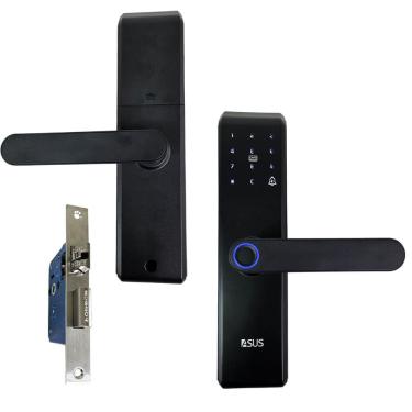 Imagem de Fechadura Eletronica Digital Biometrica Senha Cartao Rf Chave Portao Porta Casa