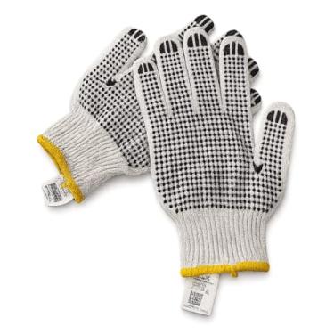 Imagem de Luva Tricotada de Algodão Pigmentada Branca, Par de Luvas Antiderrapantes de Malha Com Pigmentos em PVC Para Proteção em Manutenção, Montagem, Jardinagem, Agricultura e Trabalho - BMAX BT381
