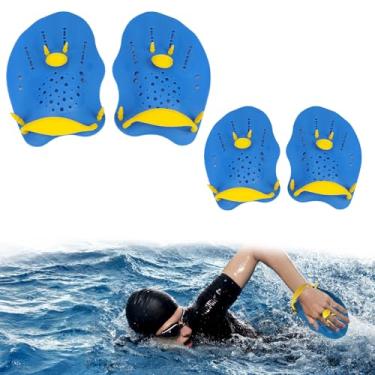 Imagem de Pás de Mão de Natação adultos e crianças (par: P+G) — Para treino de força em piscinas, adequadas tanto para iniciantes como para profissionais.