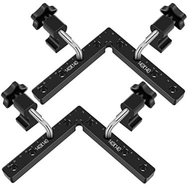 Imagem de TT 2 peças quadrados de posicionamento de 90 graus grampos de ângulo reto de 14 cm braçadeira de fixação tipo L de liga de alumínio ferramenta de fixação de canto de alta precisão para marcenaria para