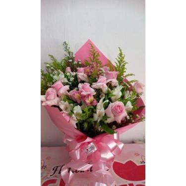 Imagem de Buquê de Rosas naturais cor de Rosa - Floricultura Flori