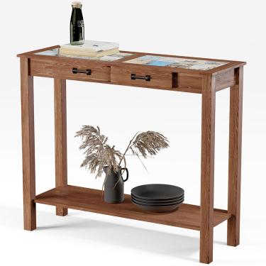 Imagem de Aparador Sala de Estar New Rústico W02 Madeira Maciça Imbuia - Lyam Decor