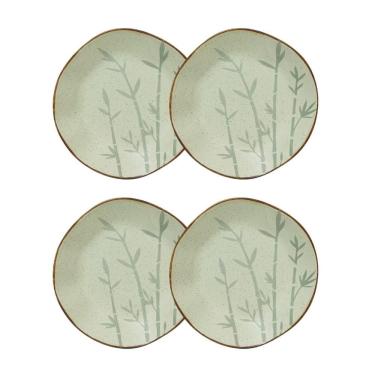 Imagem de Conjunto 4 Pratos Fundos 22,5 Cm Ryo Bambu Porcelana Oxford