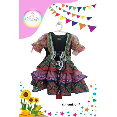 Imagem de Vestido Junino infantil colorido (Tam. 4)