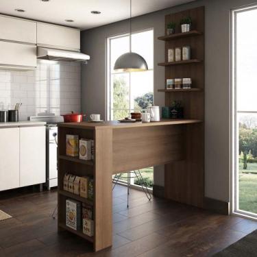 Imagem de Bancada Mesa Gourmet para Cozinha com Painel Suprema Luciane Móveis - 