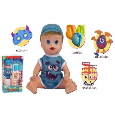 Imagem de Boneca Pin Pin Monster Menino C/ Massinha e Acessórios Anjo