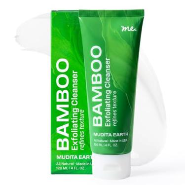 Imagem de Esfoliante facial com microdermoabrasão de bambu Mudita Earth – 113 g | Limpador esfoliante testado por dermatologistas para rosto e corpo, acne e cravos | Manteiga de karité e ácido lático - vegano
