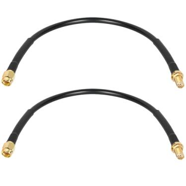Imagem de XRDS - Cabo coaxial RF RP-SMA macho para RP-SMA fêmea 1FT 2 peças, cabo coaxial de extensão de antena WiFi RG58 para roteador LAN WiFi adaptador de placa de rede sem fio
