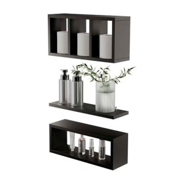 Imagem de Nichos Prateleiras Decorativas França 40cm Preto para Banheiro