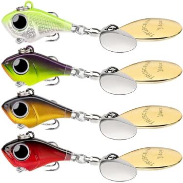 Imagem de TRUSCEND Wide Search Cover Vibe Tail Spinner, iscas de pesca fáceis de pegar com vibração, natação, ação de jigging, BKK Super Slide Sharp Hook, giratório de pesca longo preciso para robalo, truta 3