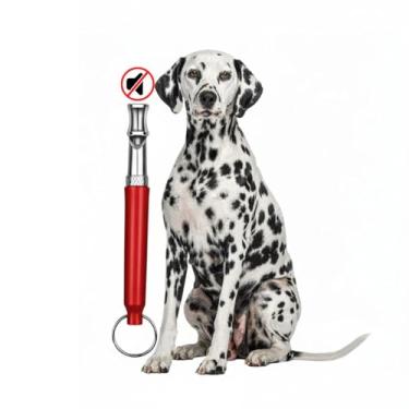 Imagem de KAMUFLE Apito De Metal Ultrassônico Com Regulagem Adestramento Cães Treinamento Cachorro, ferramenta de ultrassom para parar de latir (Vermelho)