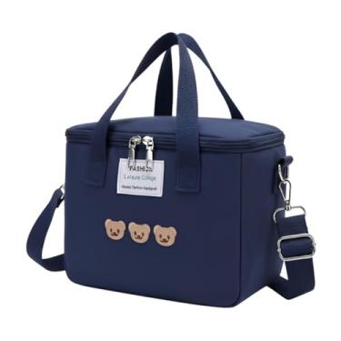 Imagem de Bolsa Térmica Marmita Sacola Academia Trabalho Fitness Ursinho Azul