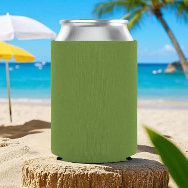 Imagem de Manga de lata padrão de 340 g, mangas térmicas macias e antiderrapantes para garrafas de refrigerante, cerveja e água (verde fruta)