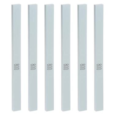 Imagem de 6 peças de pedras de amolar, gramatura 800, 15 x 1,2 x 0,6 cm, retângulo, faca de carboneto de silicone verde