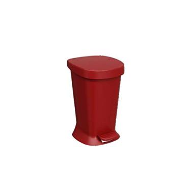 Imagem de Lixeira com Pedal Square 5L, 21,4 x 32 x 20,3 cm, Vermelho Bold, Coza