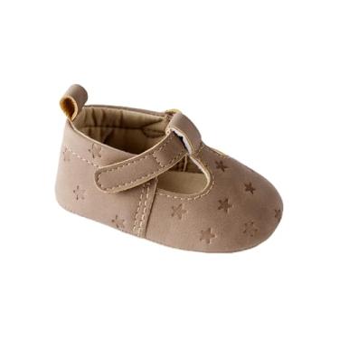 Imagem de Carter's Sapatilhas Mary Jane para bebês e bebês para meninas, Estrelas marrons, 0-3 Months Infant