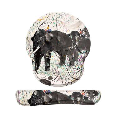 Imagem de Mouse pad com suporte de pulso Elephant Artistic Design
