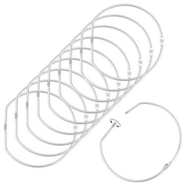 Imagem de UNICRAFTALE 10 anéis de fichário de folhas soltas chaveiro grande anéis de metal em forma de D para cartão de índice recibos de escritório em casa memorandos fotos arquivos DIY artesanato suprimentos