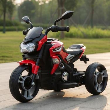 Imagem de Mini Moto Elétrica Infantil 6V com Luzes e Pedal Elétrico - Brinq Kids