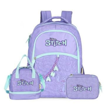 Imagem de Mochila de Costas Stitch Disney Ohana Lancheira Estojo Box - Luxcel