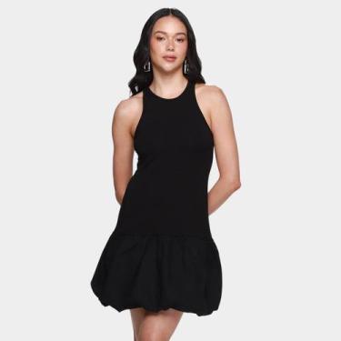 Imagem de Vestido Curto CLC Casual Feminino, Preto, M