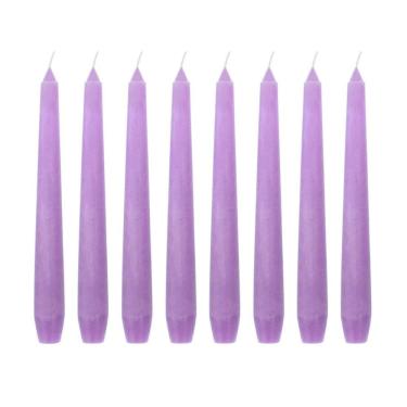 Imagem de Kit 10 Velas Castiçal Lilás Lisa 20 Cm Candelabro Velitas