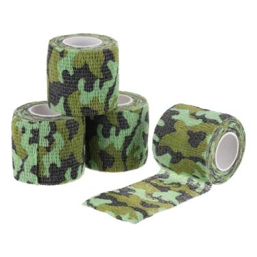 Imagem de Fita camuflada de 5 cm x 4,5 m, 4 rolos de fita de camuflagem autoadesiva para caça, escalada, lanterna, câmera externa, pântano