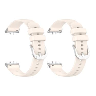 Imagem de Pacote com 2 pulseiras de relógio compatíveis com Samsung Galaxy Fit 3 SM-R390, pulseira esportiva de silicone macio, para mulheres e homens